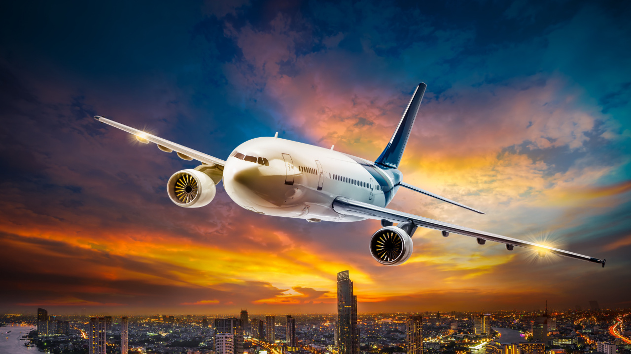 Обои самолет, самолеты, авиация, авиакомпания, воздушное путешествие в разрешении 1280x720