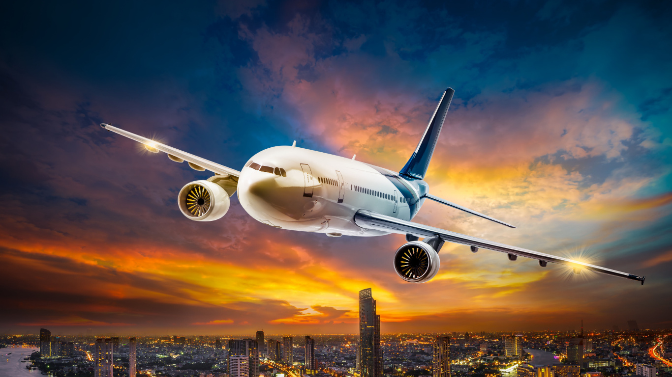 Обои самолет, самолеты, авиация, авиакомпания, воздушное путешествие в разрешении 1366x768
