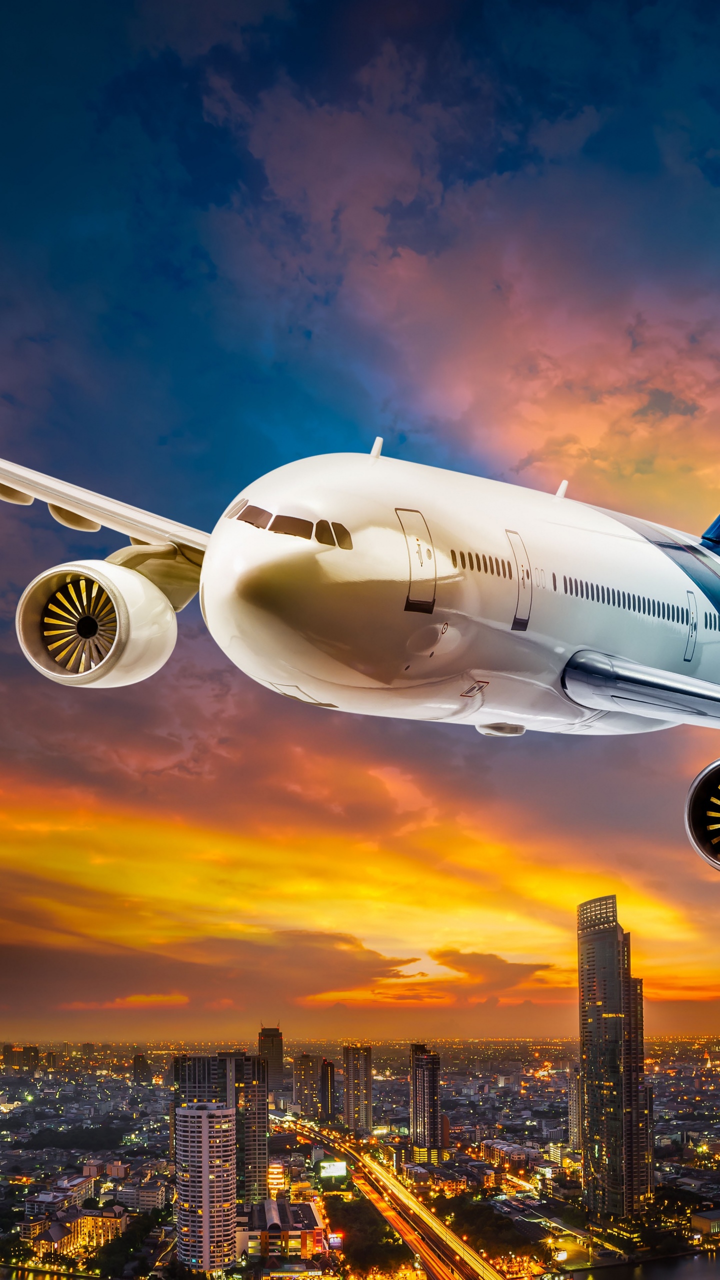 Обои самолет, самолеты, авиация, авиакомпания, воздушное путешествие в разрешении 1440x2560