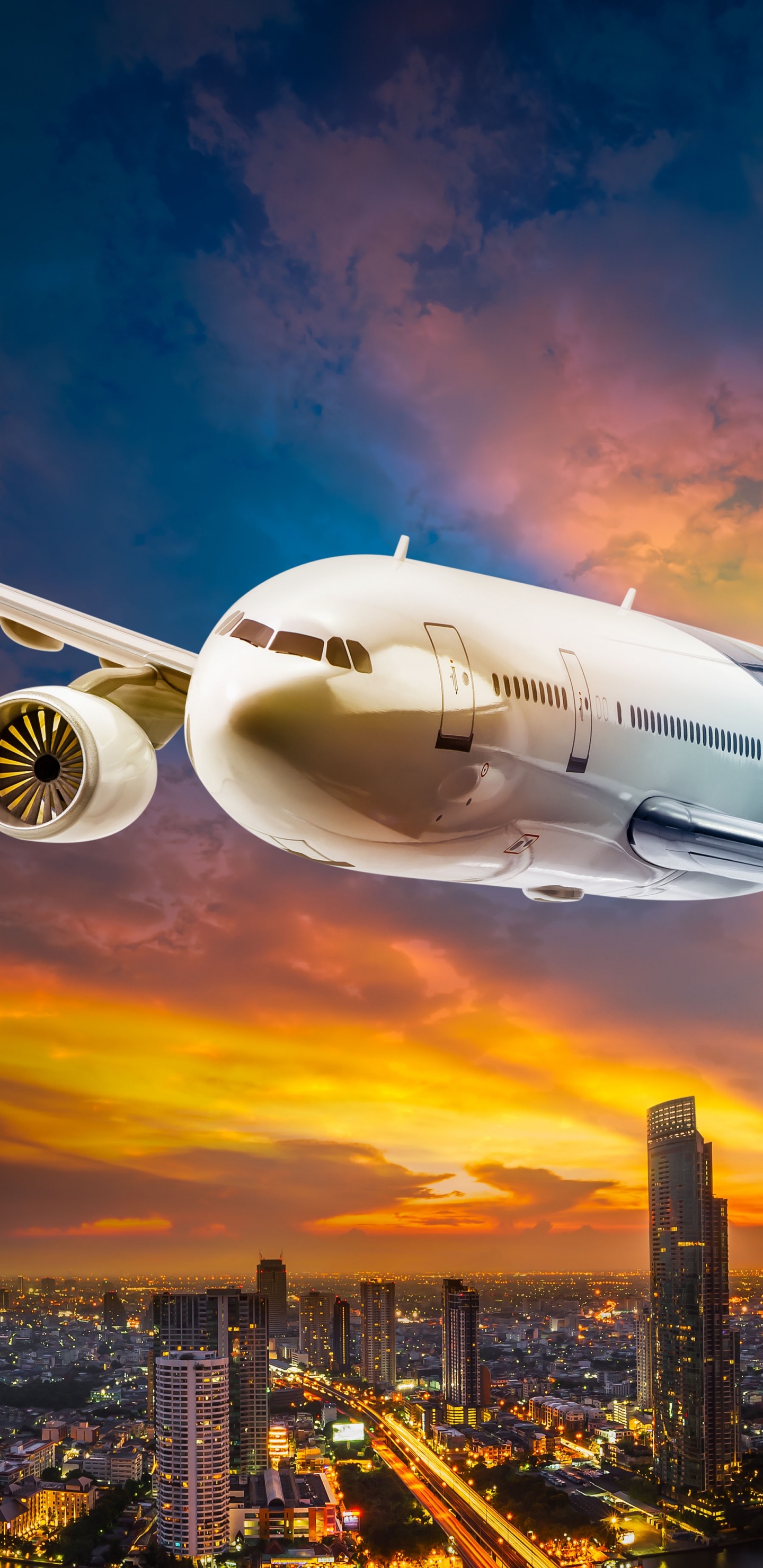 Обои самолет, самолеты, авиация, авиакомпания, воздушное путешествие в разрешении 1440x2960