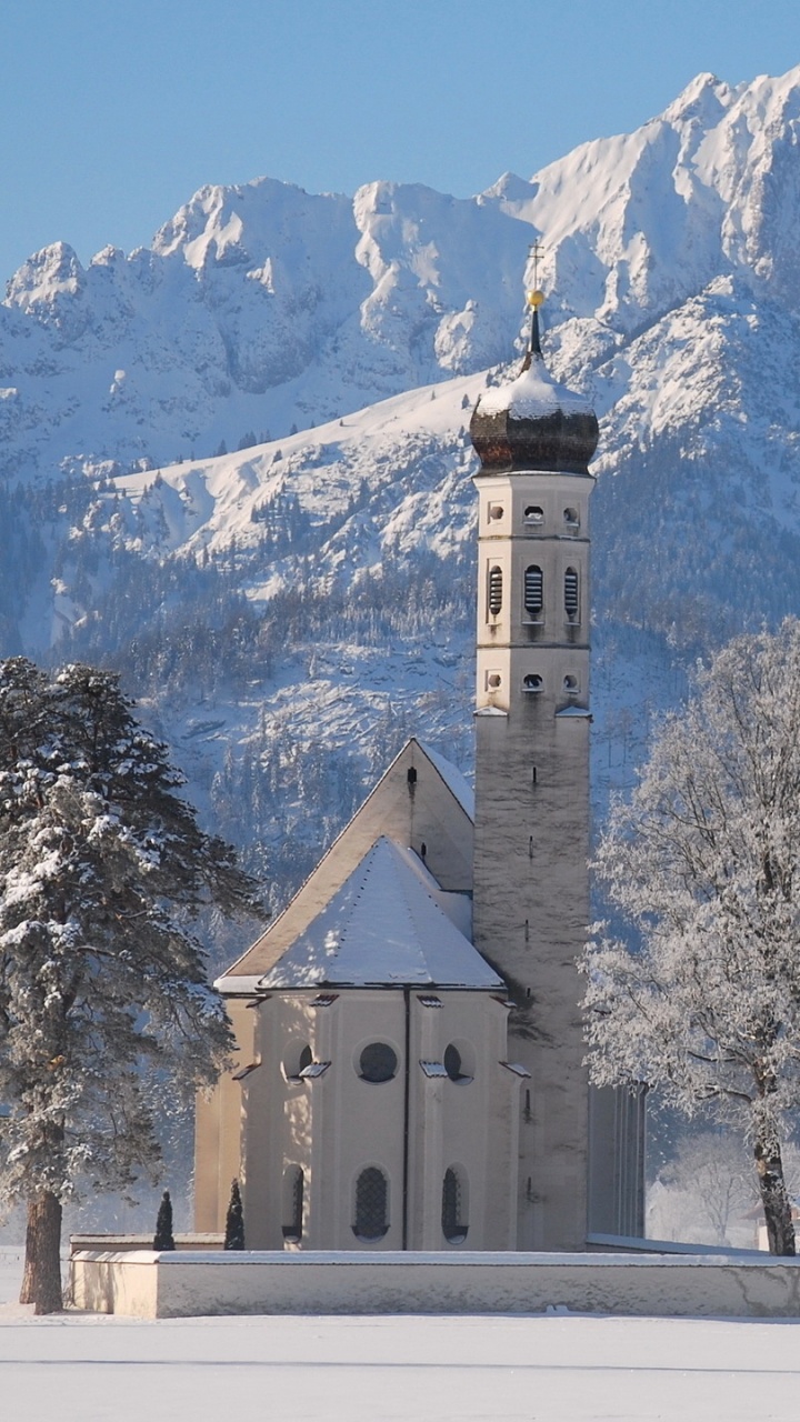 Обои горный рельеф, гора, зима, горный хребет, снег в разрешении 720x1280