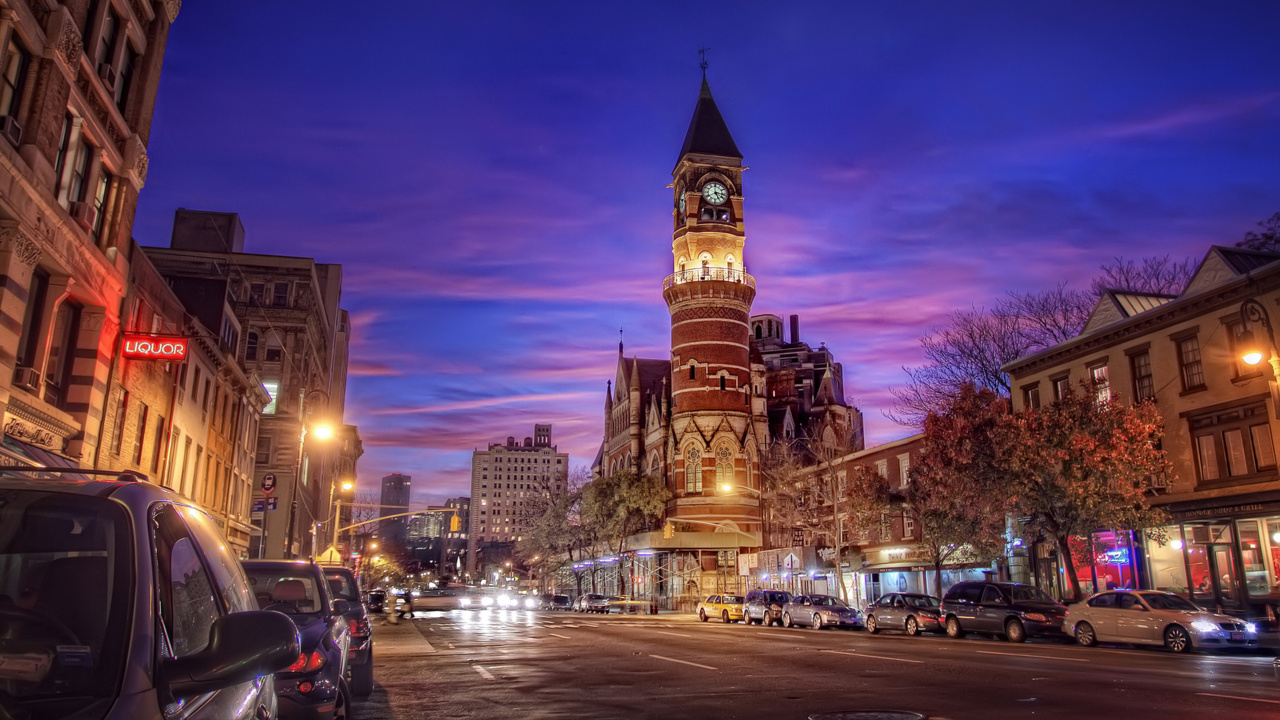 Обои ориентир, город, городок, метрополия, небо в разрешении 1280x720