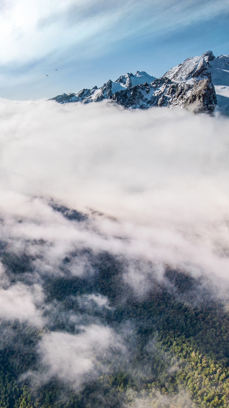 Обои облако, горный рельеф, гора, природа, горный хребет в разрешении 750x1334