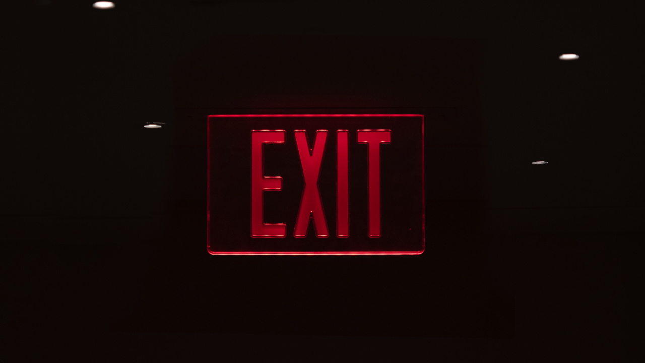 Обои лого, свет, часы, цифровые часы, Знак выход в разрешении 1280x720