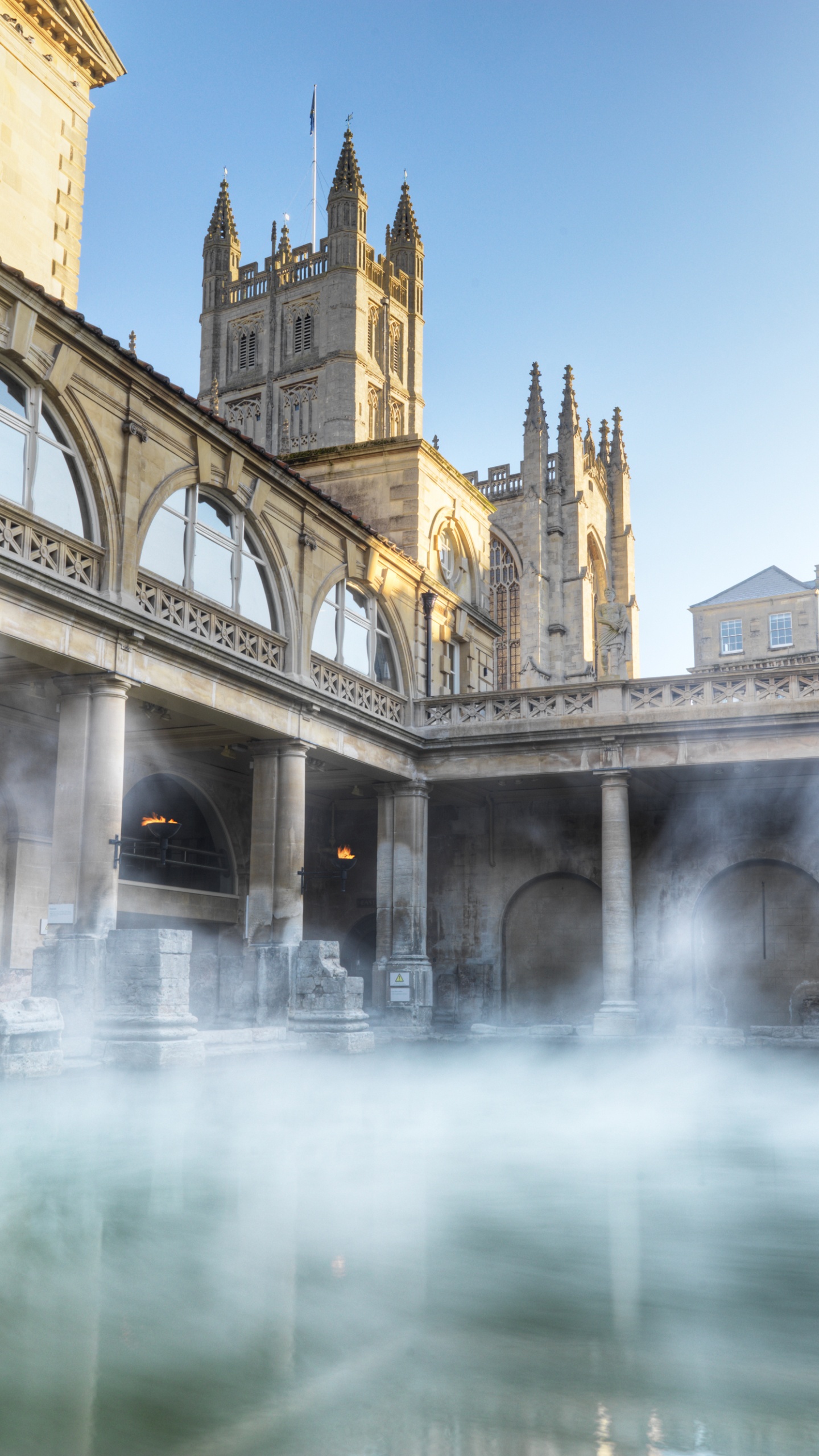 Обои римские бани большая баня, римская баня, достопримечательность, спа, ориентир в разрешении 1440x2560