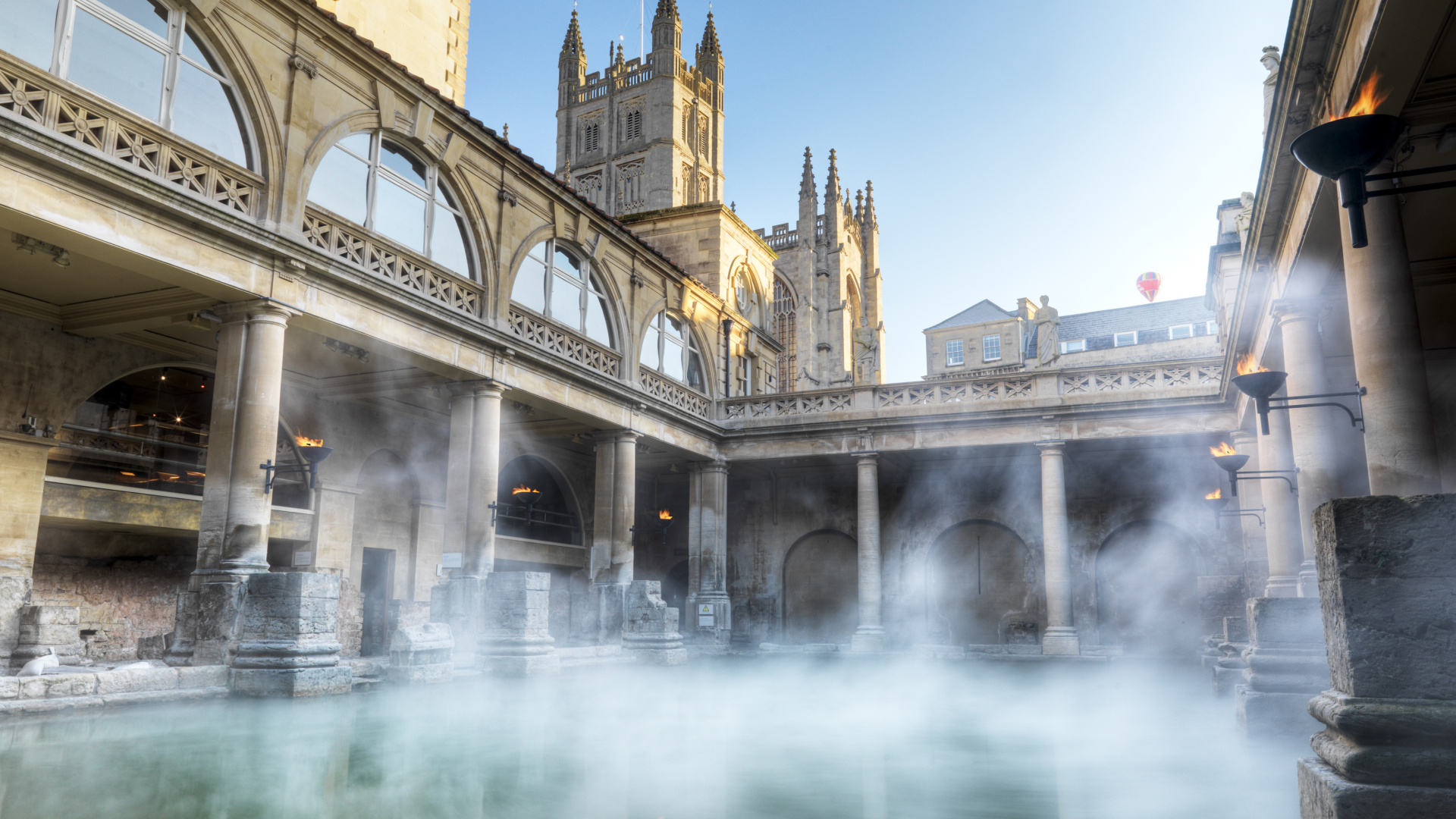 Обои римские бани большая баня, римская баня, достопримечательность, спа, ориентир в разрешении 1920x1080