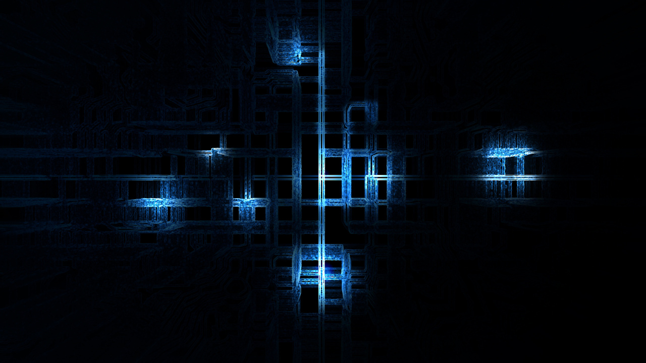 Обои центральный процессор, синий, свет, темнота, отражение в разрешении 1280x720