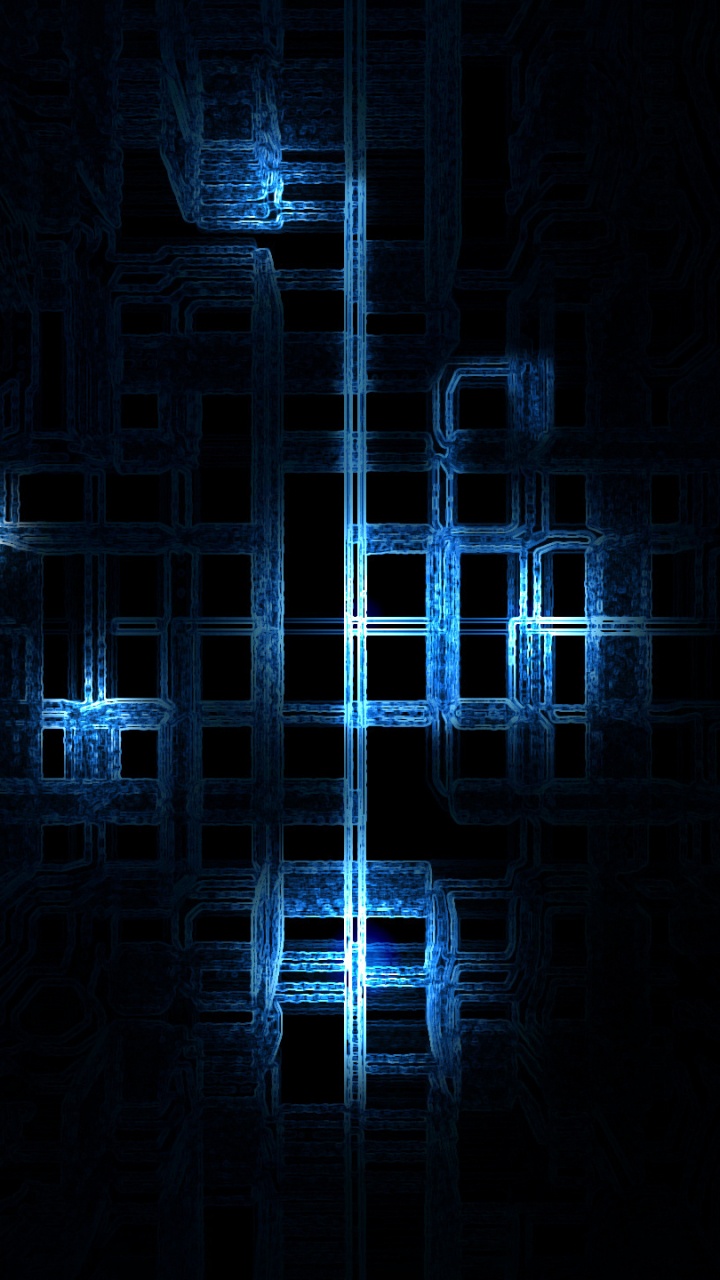 Обои центральный процессор, синий, свет, темнота, отражение в разрешении 720x1280
