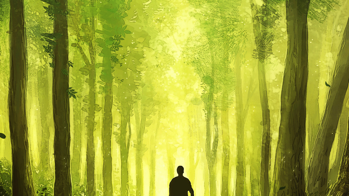 Обои живопись, пейзажная живопись, арт, цифровое искусство, цифровая живопись в разрешении 1366x768