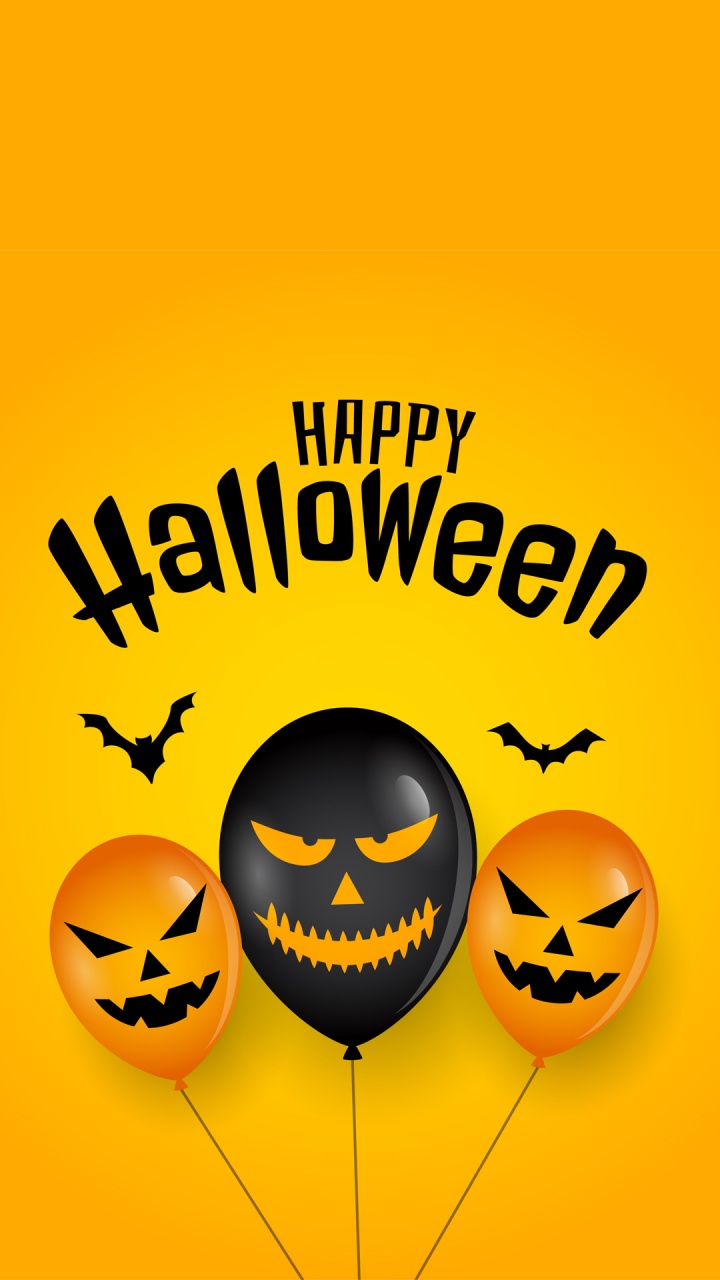 Обои хэллоуин 2020 предложения, Хэллоуин карты, поздравительная открытка, векторная графика, Апельсин в разрешении 720x1280