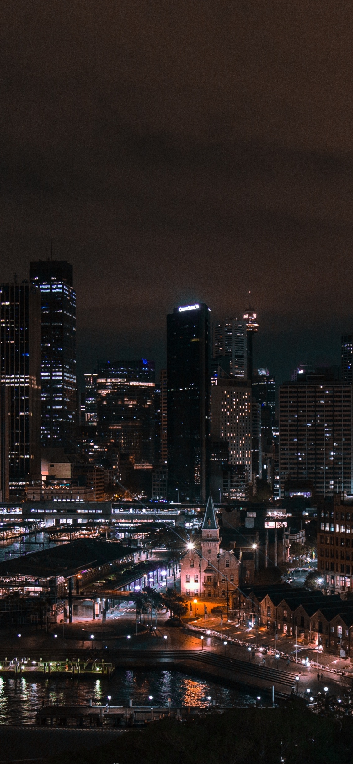 Обои Сидней, иллюстрация, городской пейзаж, здание, небоскреб в разрешении 1125x2436