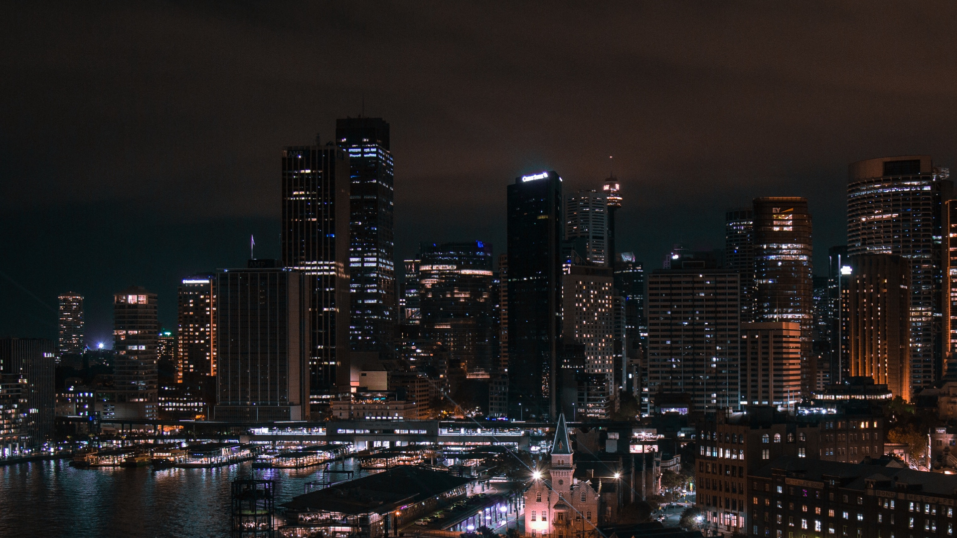 Обои Сидней, иллюстрация, городской пейзаж, здание, небоскреб в разрешении 1920x1080