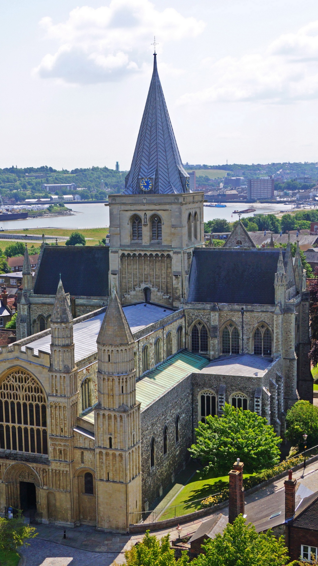 Обои Рочестерский Кафедральный Собор, город, здание, церковь, собор в разрешении 1080x1920