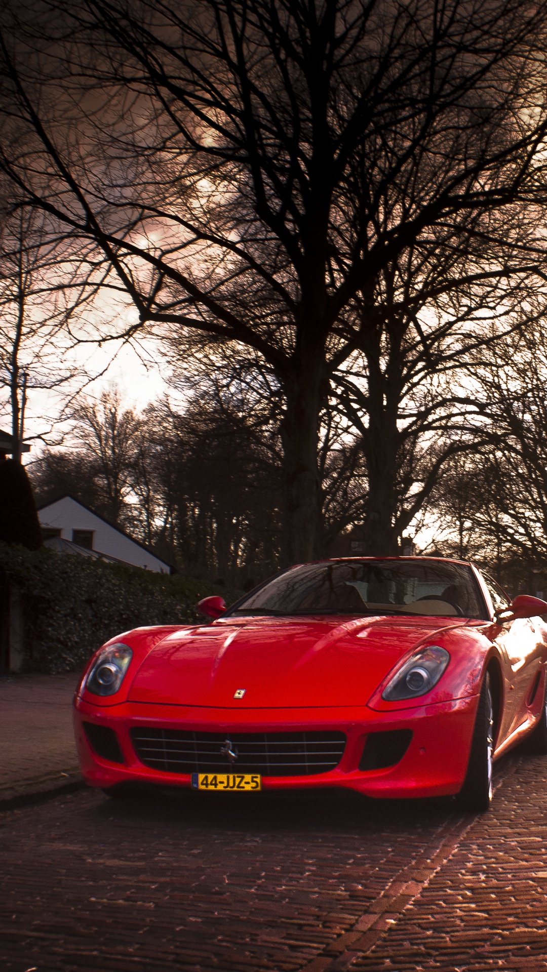 Обои ferrari 599 gtb fiorano, Ferrari, авто, суперкар, красный цвет в разрешении 1080x1920