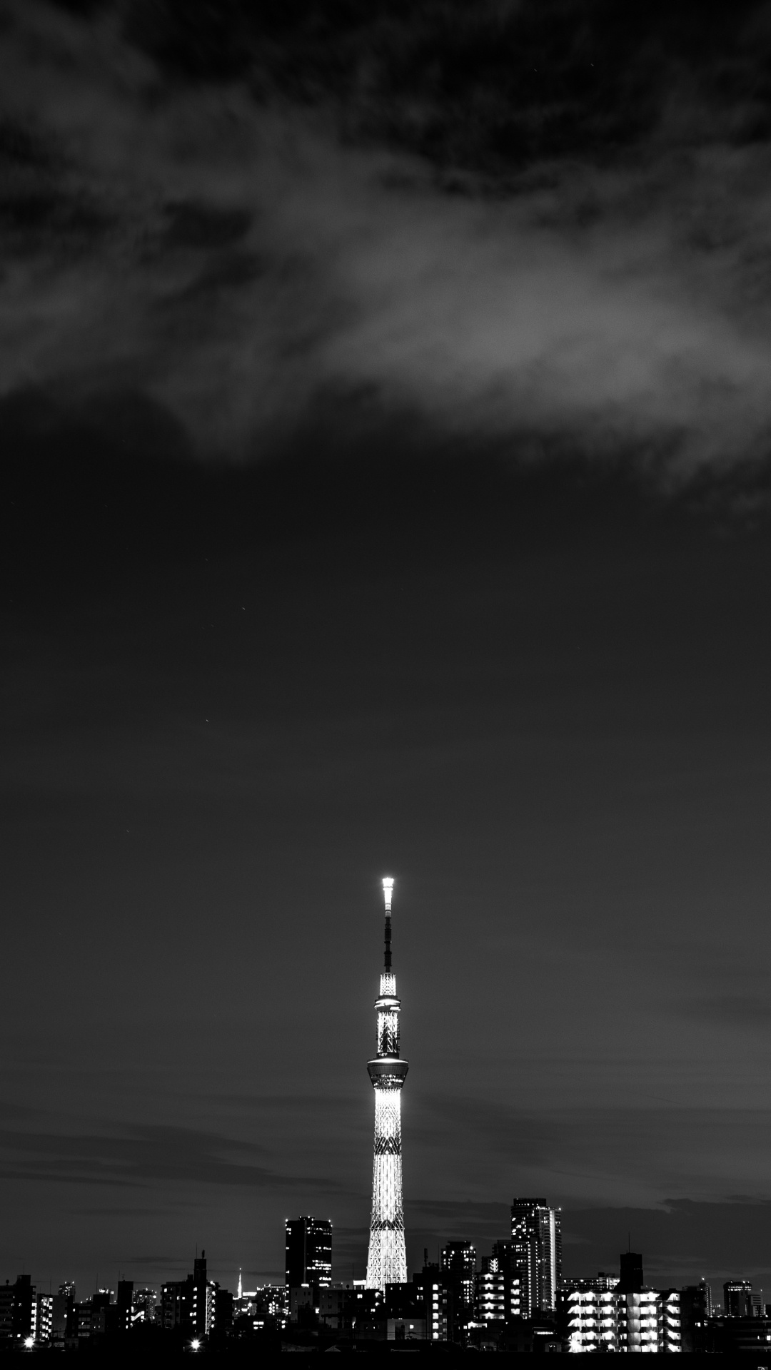 Обои ночь, белые, черный, монохромный, темнота в разрешении 1080x1920