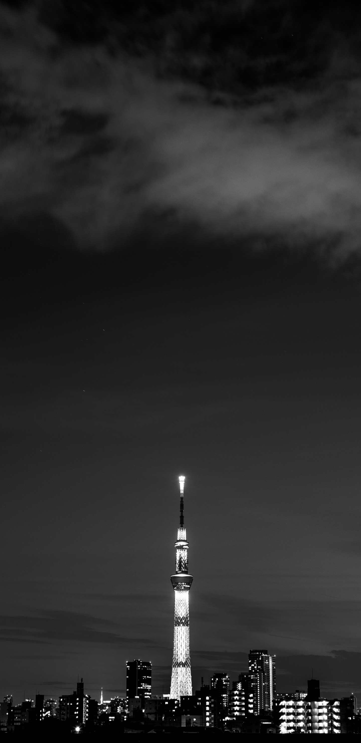 Обои ночь, белые, черный, монохромный, темнота в разрешении 1440x2960