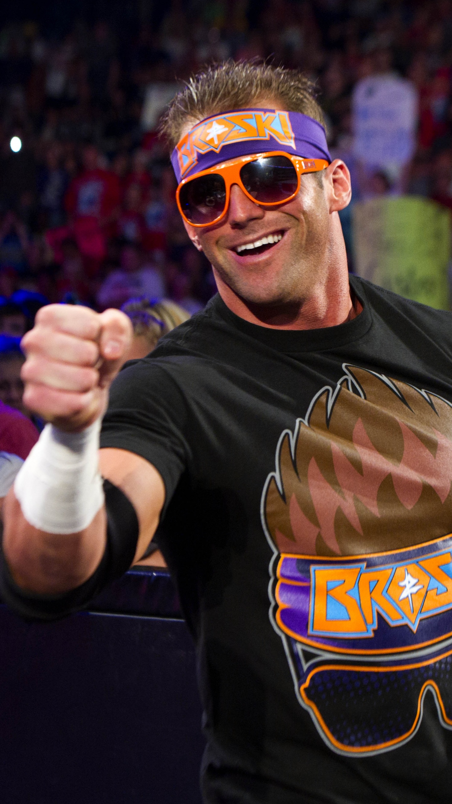 Обои Зак Райдер, профессиональная борьба, вентилятор, борец, палец в разрешении 1440x2560