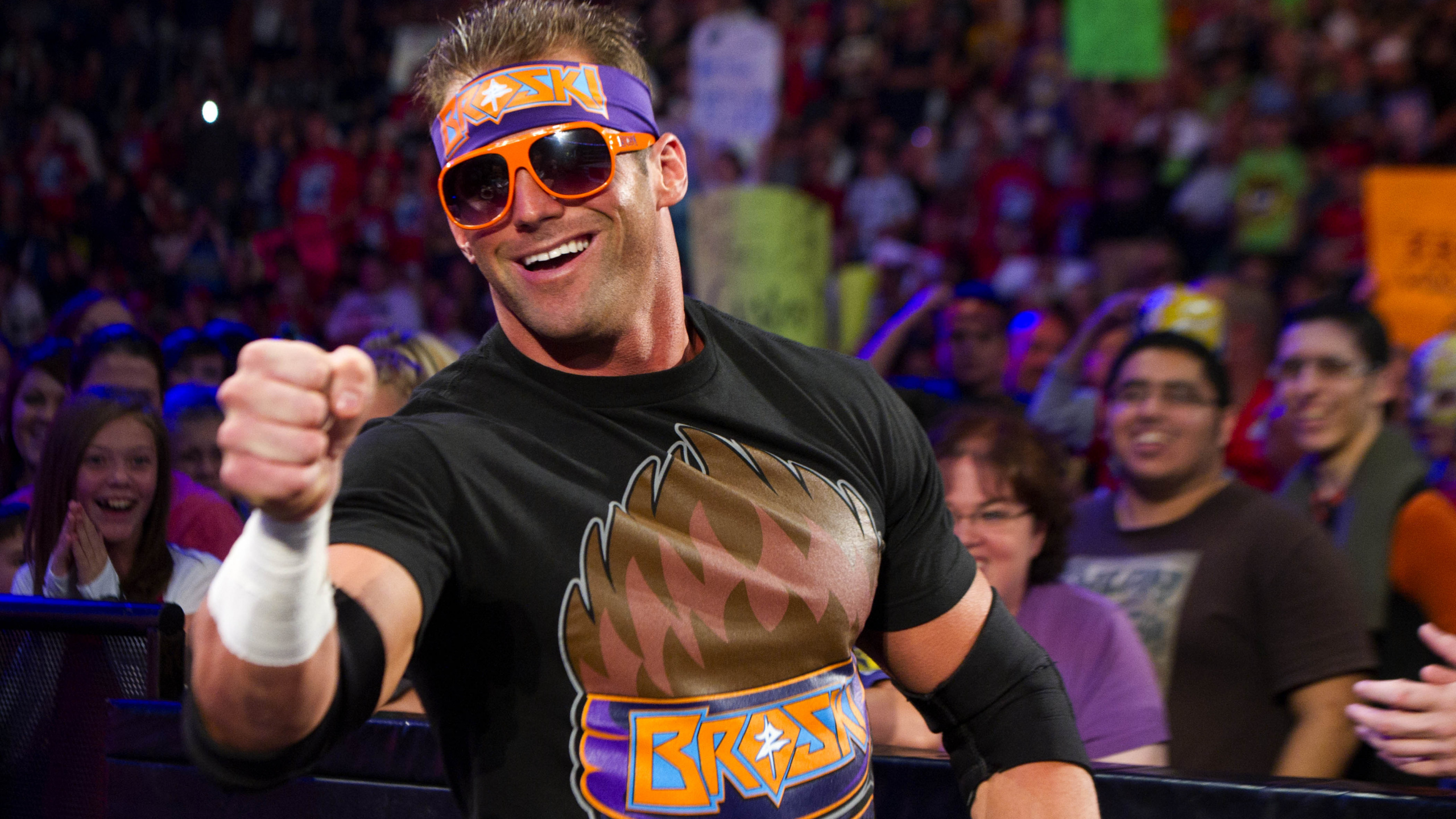 Обои Зак Райдер, профессиональная борьба, вентилятор, борец, палец в разрешении 2560x1440