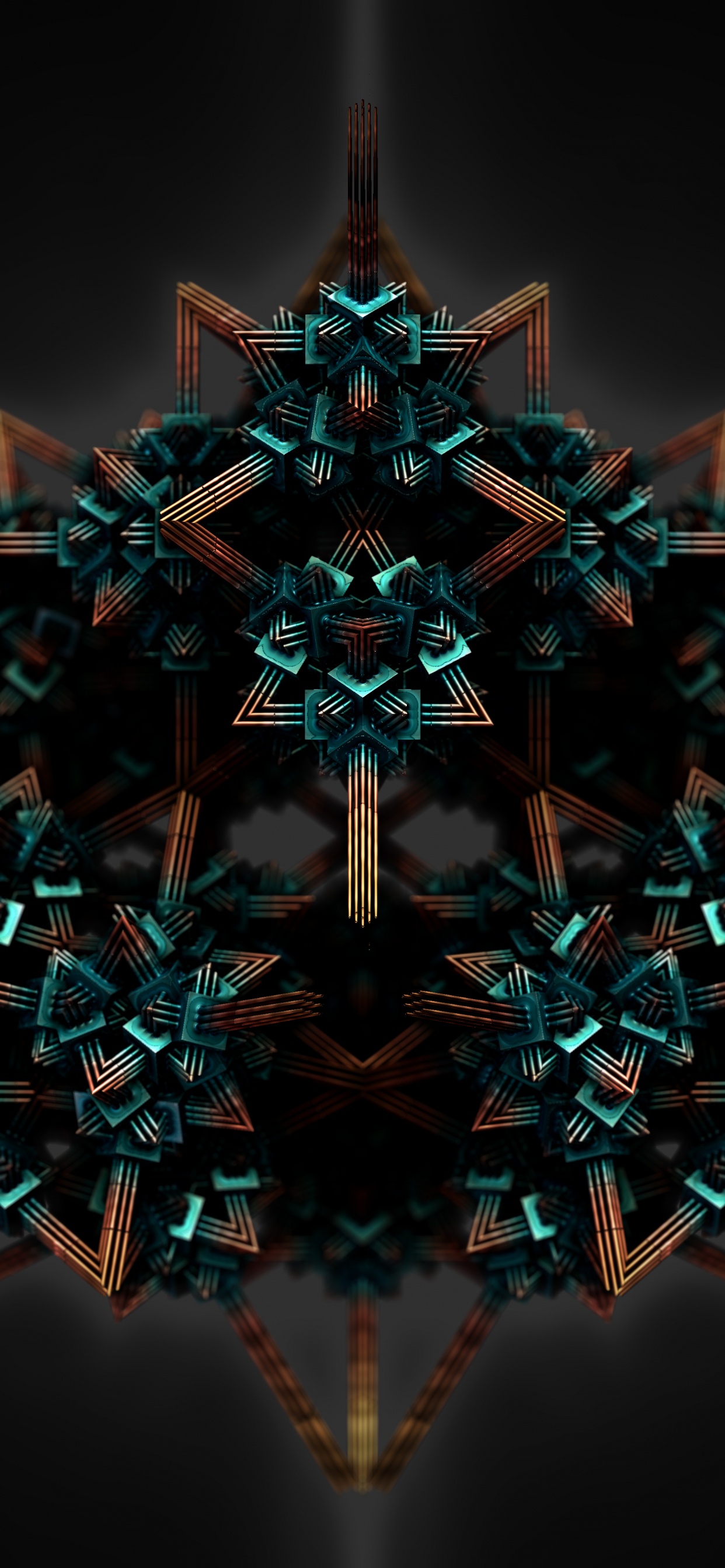 Обои фрактальное искусство, симметрия, дизайн, узор, калейдоскоп в разрешении 1242x2688