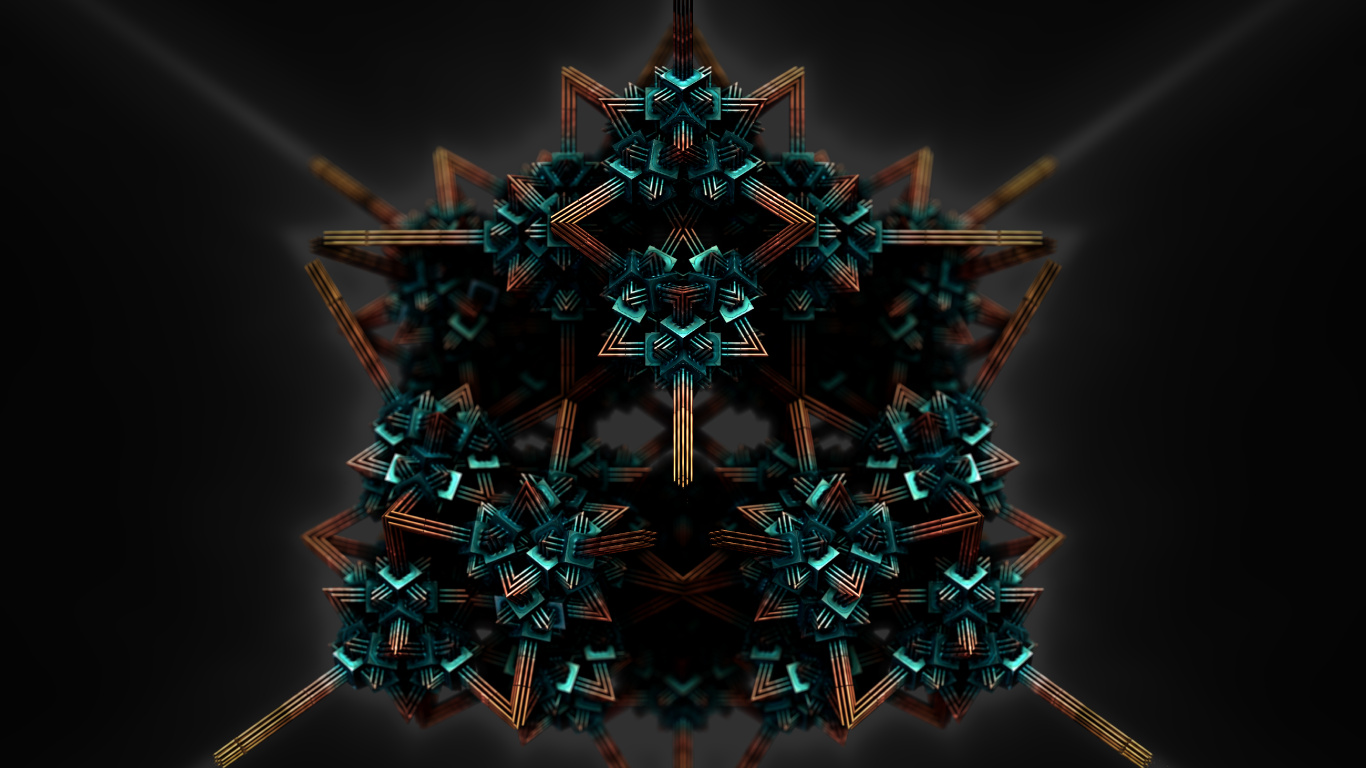 Обои фрактальное искусство, симметрия, дизайн, узор, калейдоскоп в разрешении 1366x768