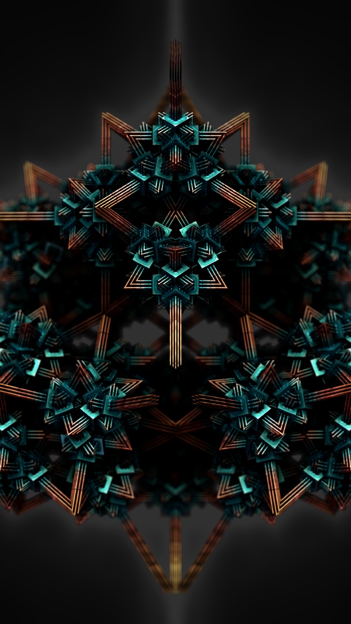 Обои фрактальное искусство, симметрия, дизайн, узор, калейдоскоп в разрешении 720x1280