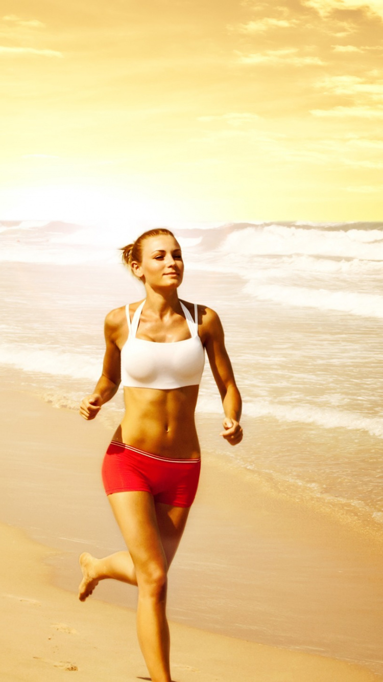 Обои море, лето, океан, пляж, утро в разрешении 750x1334