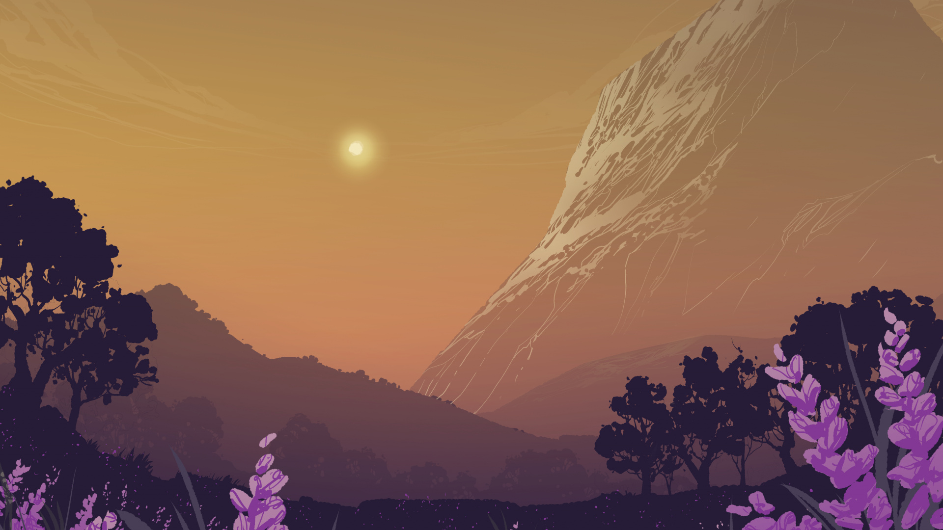 Обои природа, лаванда, природный ландшафт, пурпур, гора в разрешении 1920x1080