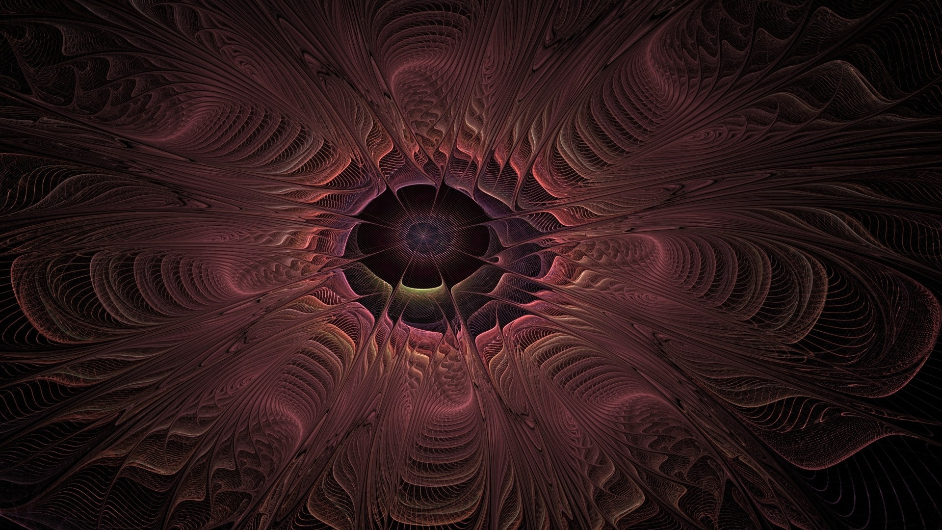 Обои фрактальное искусство, симметрия, круг, узор, формы в разрешении 1920x1080