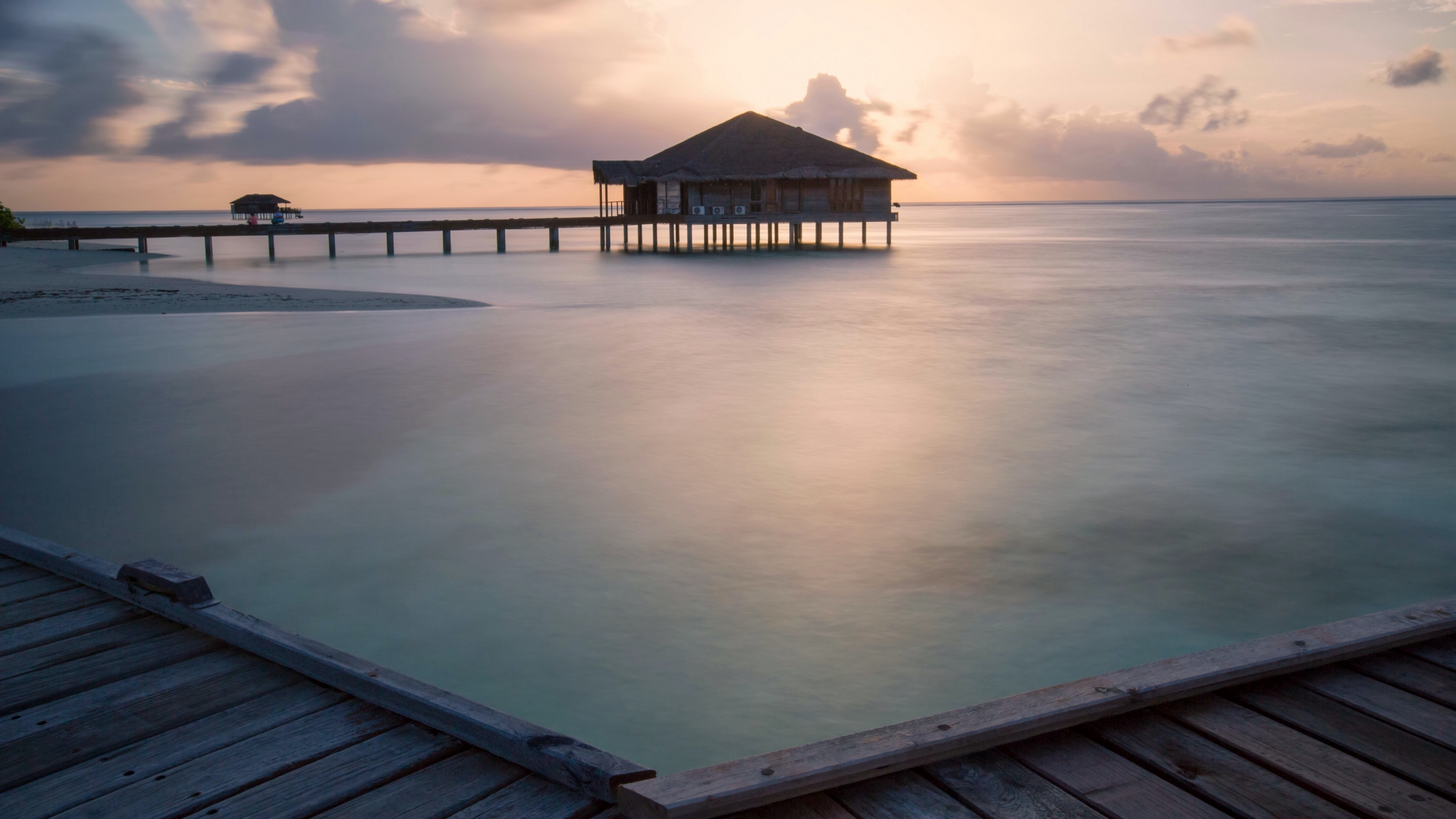 Обои море, горизонт, вода, облако, утро в разрешении 3840x2160