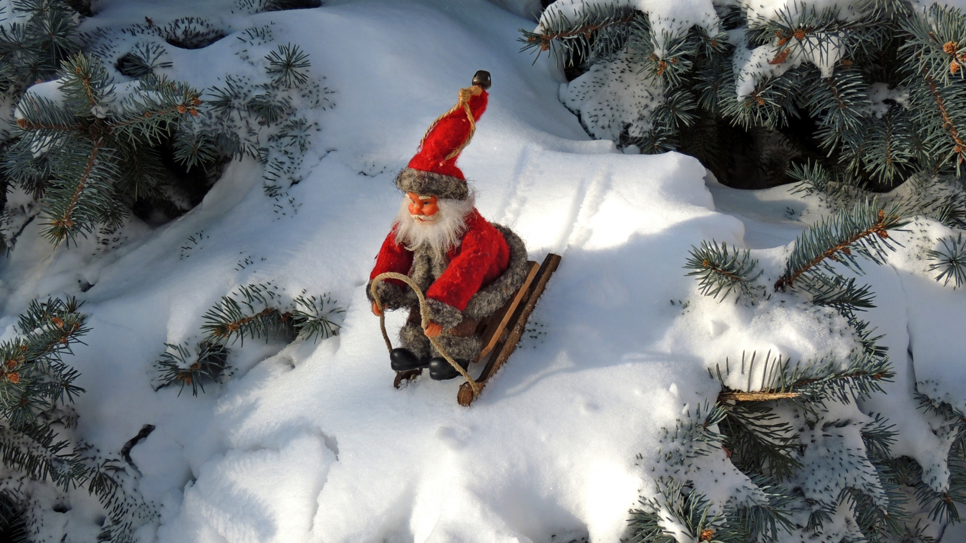 Обои снег, зима, замораживание, Рождество, дерево в разрешении 1920x1080