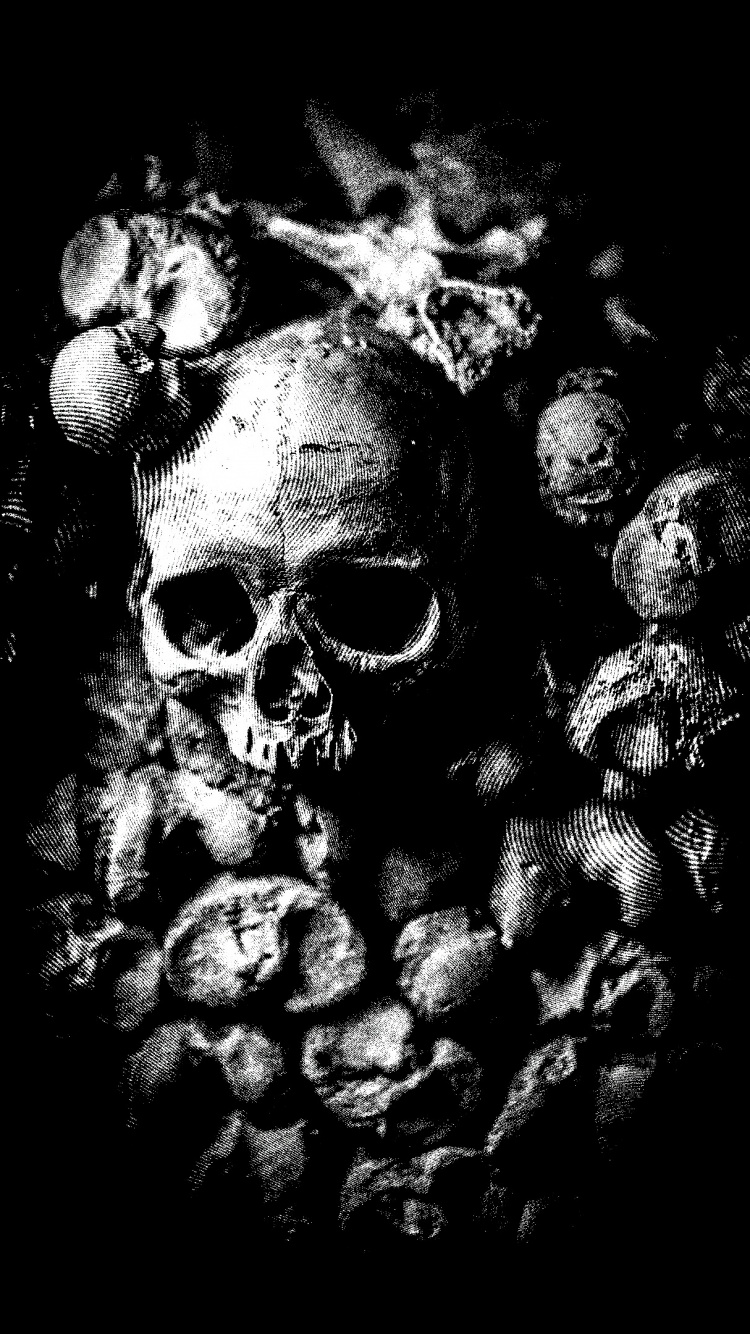 Обои бандит пол, кость, череп, монохромный, темнота в разрешении 750x1334