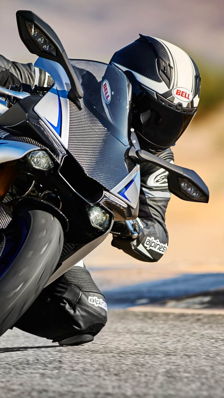 Обои Ямаха мотор Компани, мотоцикл, корпорация Yamaha, супербайк, мотоспорт в разрешении 750x1334