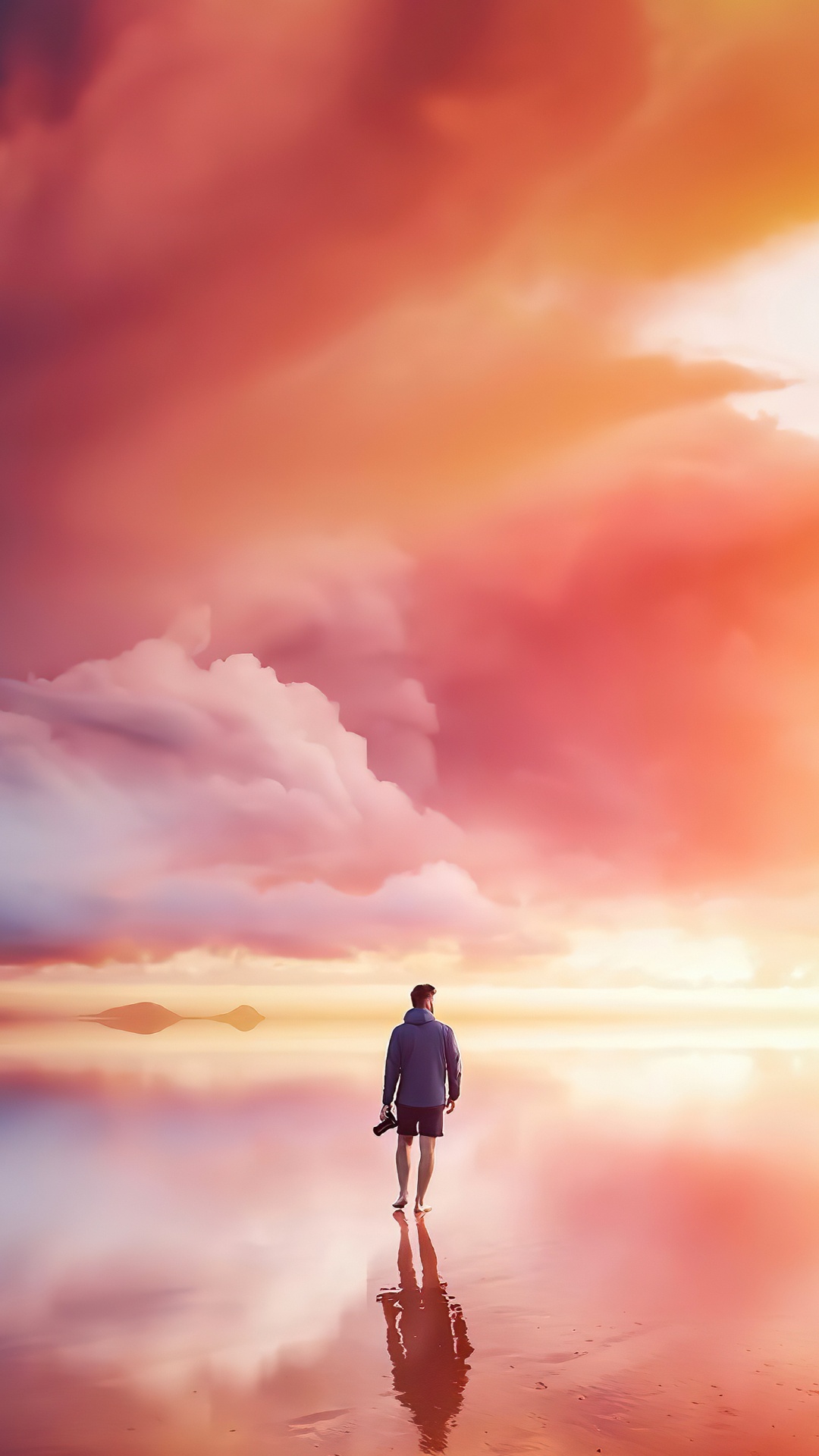 Обои облако, Люди в природе, природный ландшафт, Счастлив, послесвечение в разрешении 1080x1920