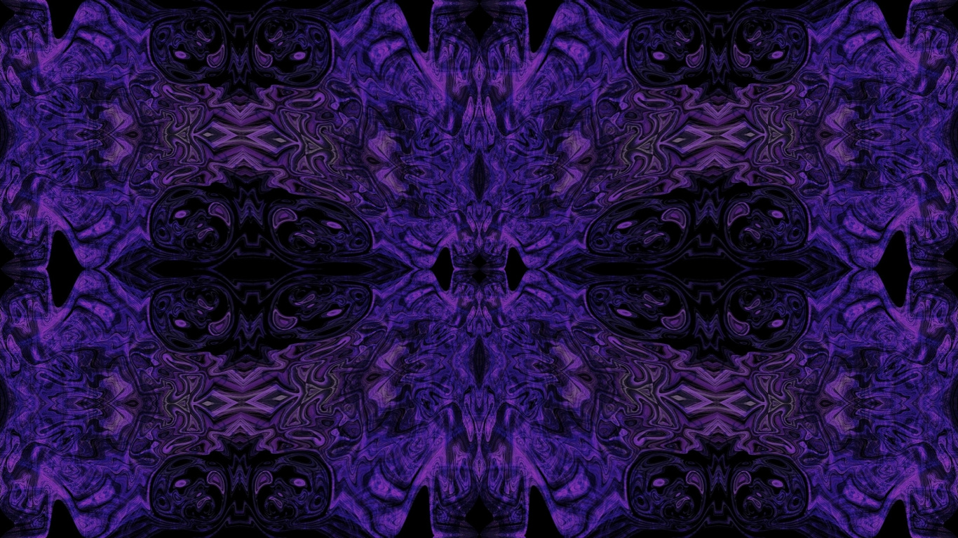 Обои калейдоскоп, пурпур, Фиолетовый, узор, симметрия в разрешении 1366x768