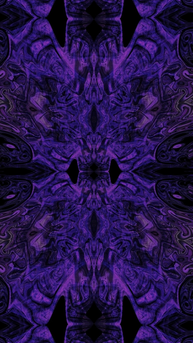 Обои калейдоскоп, пурпур, Фиолетовый, узор, симметрия в разрешении 750x1334