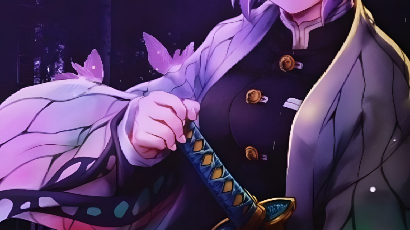 Обои эстетический аниме убийца демонов, Танджиро Камадо, Незуко Камадо, убийца демонов kimetsu no yaiba, аниме в разрешении 1366x768