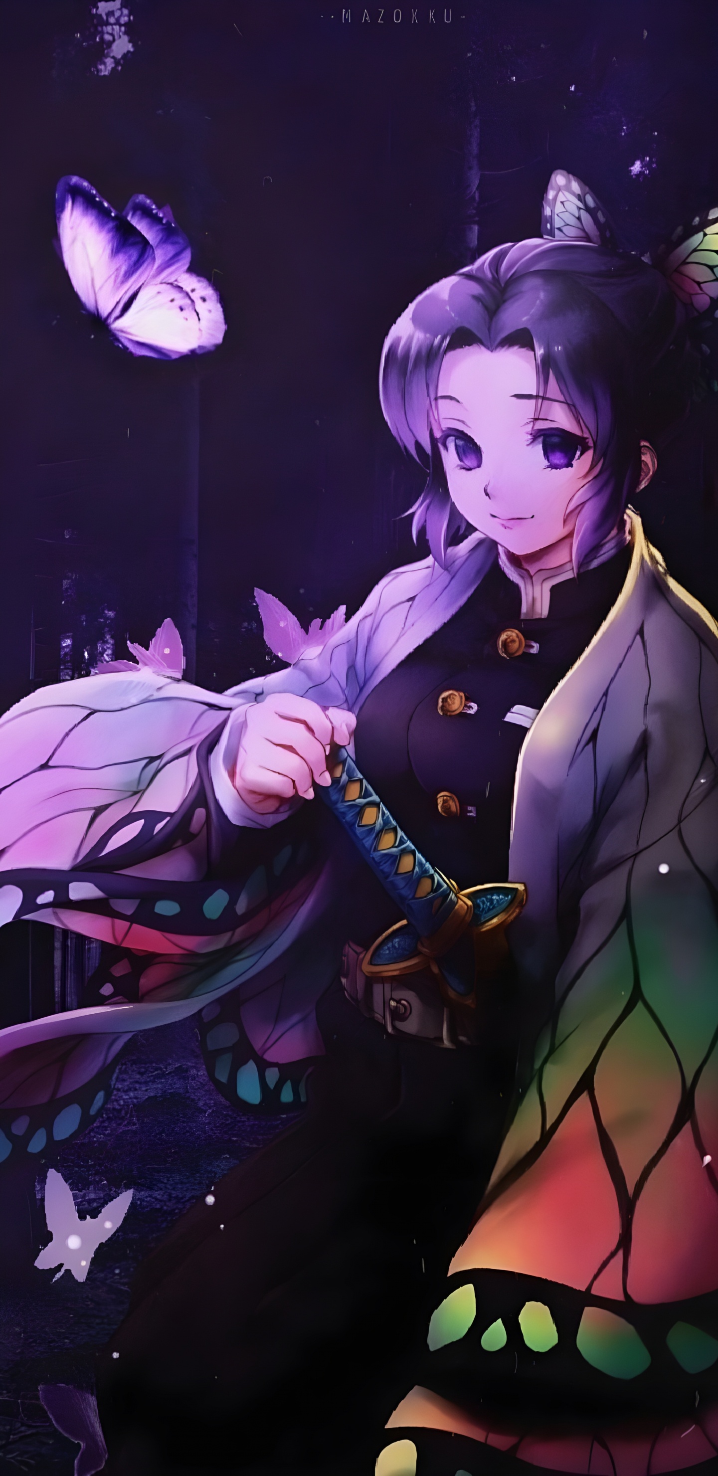 Обои эстетический аниме убийца демонов, Танджиро Камадо, Незуко Камадо, убийца демонов kimetsu no yaiba, аниме в разрешении 1440x2960