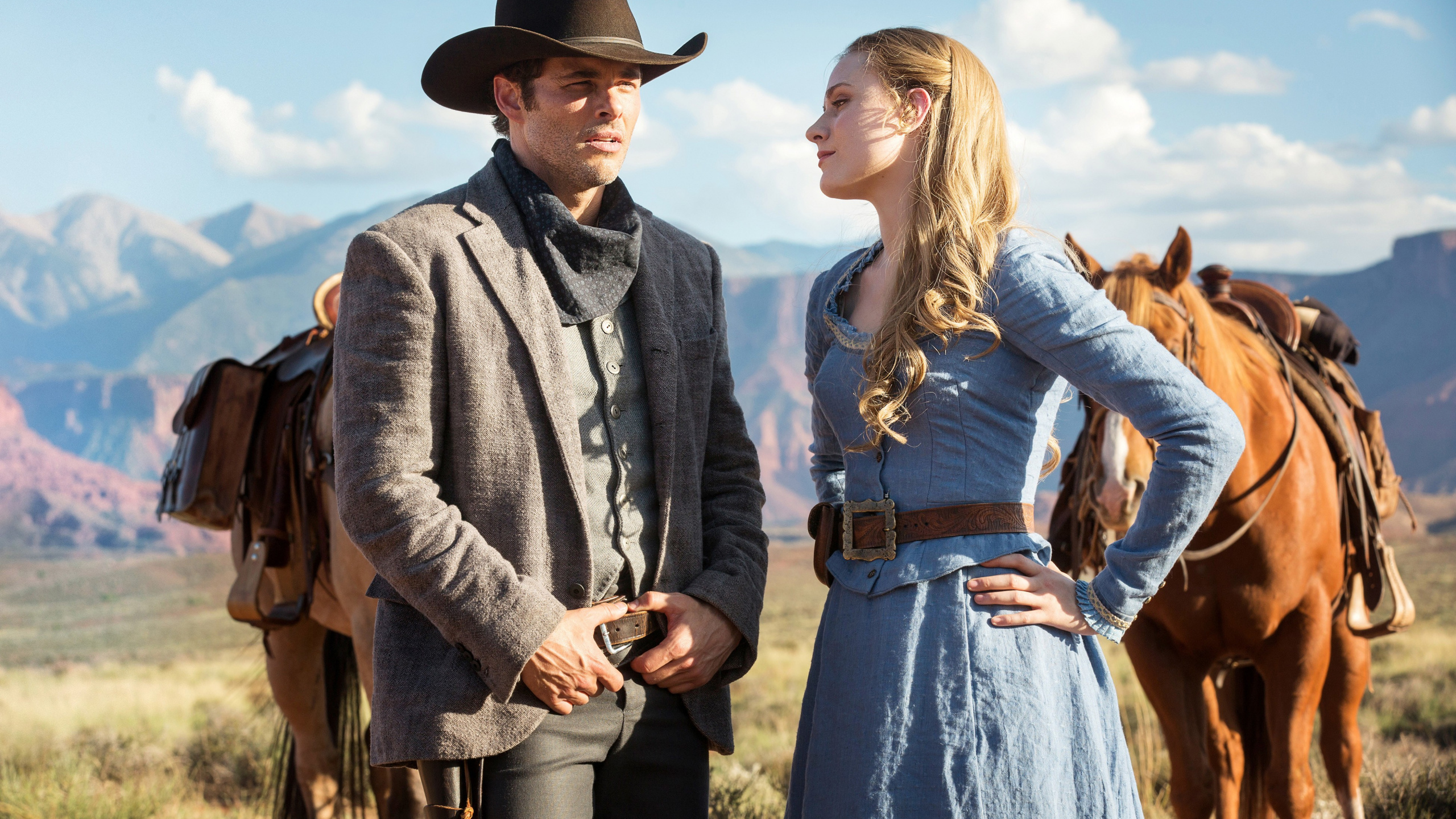 Обои Джонатан Нолан, Лиза Радость, телеканал HBO, Начало - Сезон 2, верхняя одежда в разрешении 2560x1440