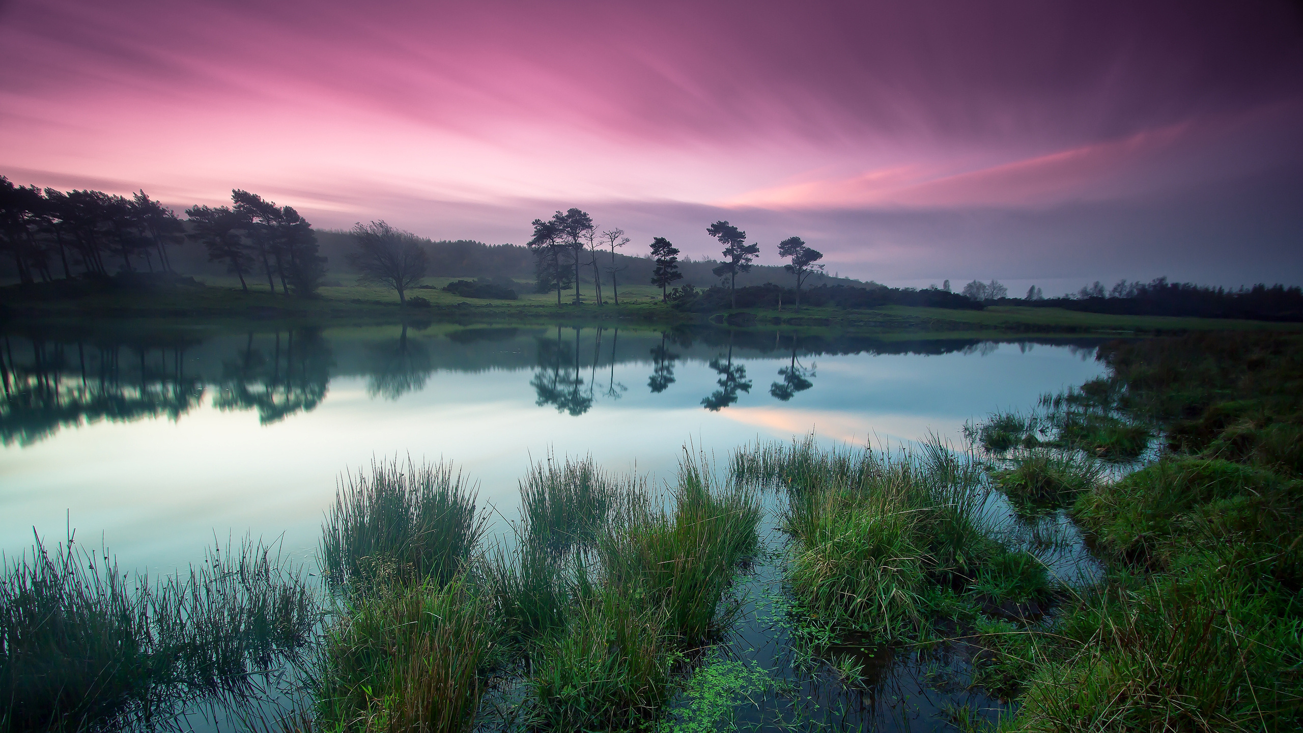 Обои природа, отражение, вода, озеро, мирный характер в разрешении 2560x1440