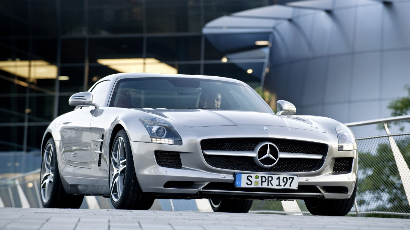 Обои авто, спорткар, спортивный автомобиль, mercedes benz, mercedes benz sls amg в разрешении 1366x768