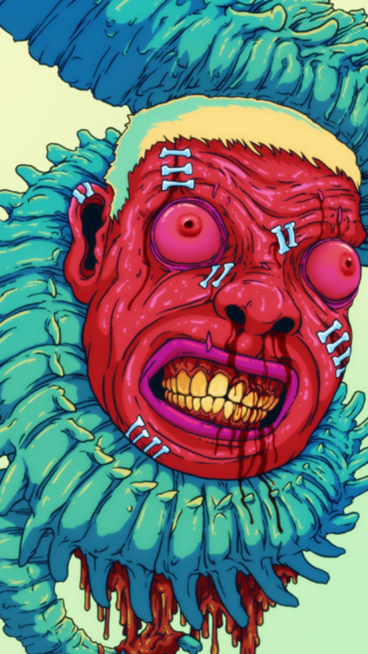 Обои иллюстрация, визуальное искусство, акриловая краска, арт, рот в разрешении 720x1280