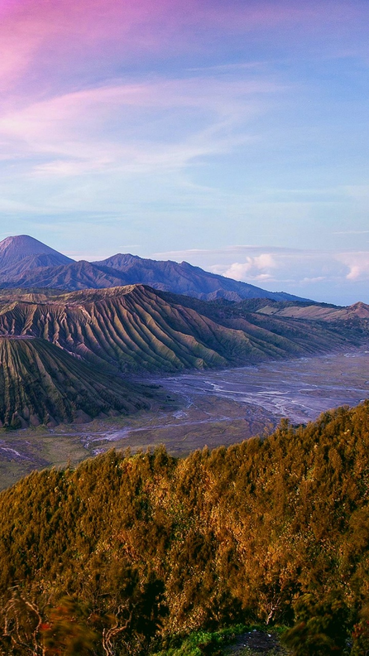 Обои Гора Бромо, Иджен, вулкан, гора, нагорье в разрешении 720x1280