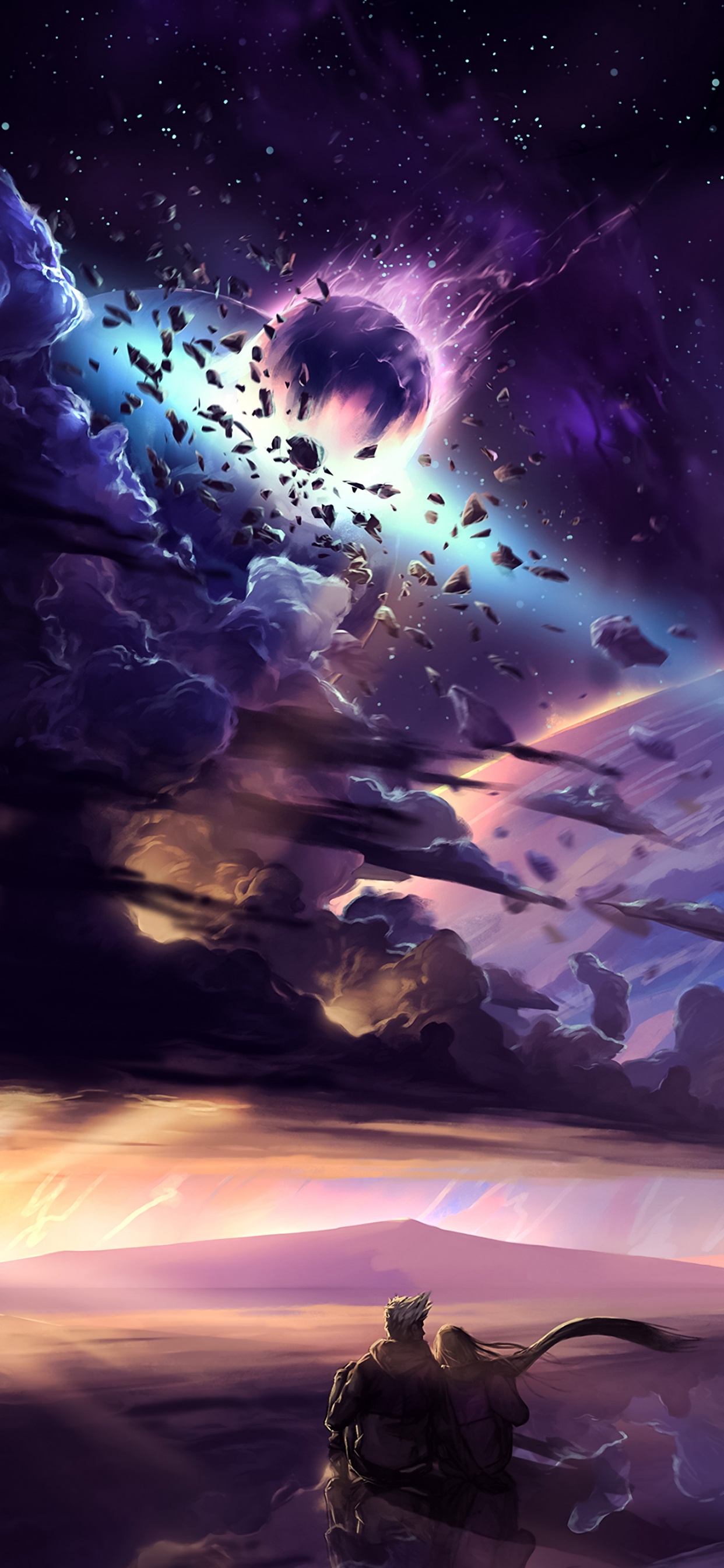 Обои добро, мир, облако, атмосфера, пурпур в разрешении 1242x2688