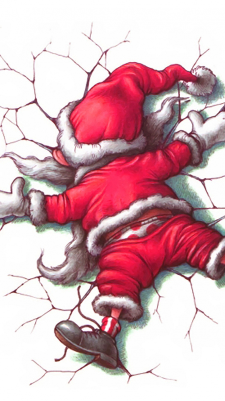 Обои Рождественский день, Санта-Клаус, иллюстрация, музыка, вымышленный персонаж в разрешении 750x1334