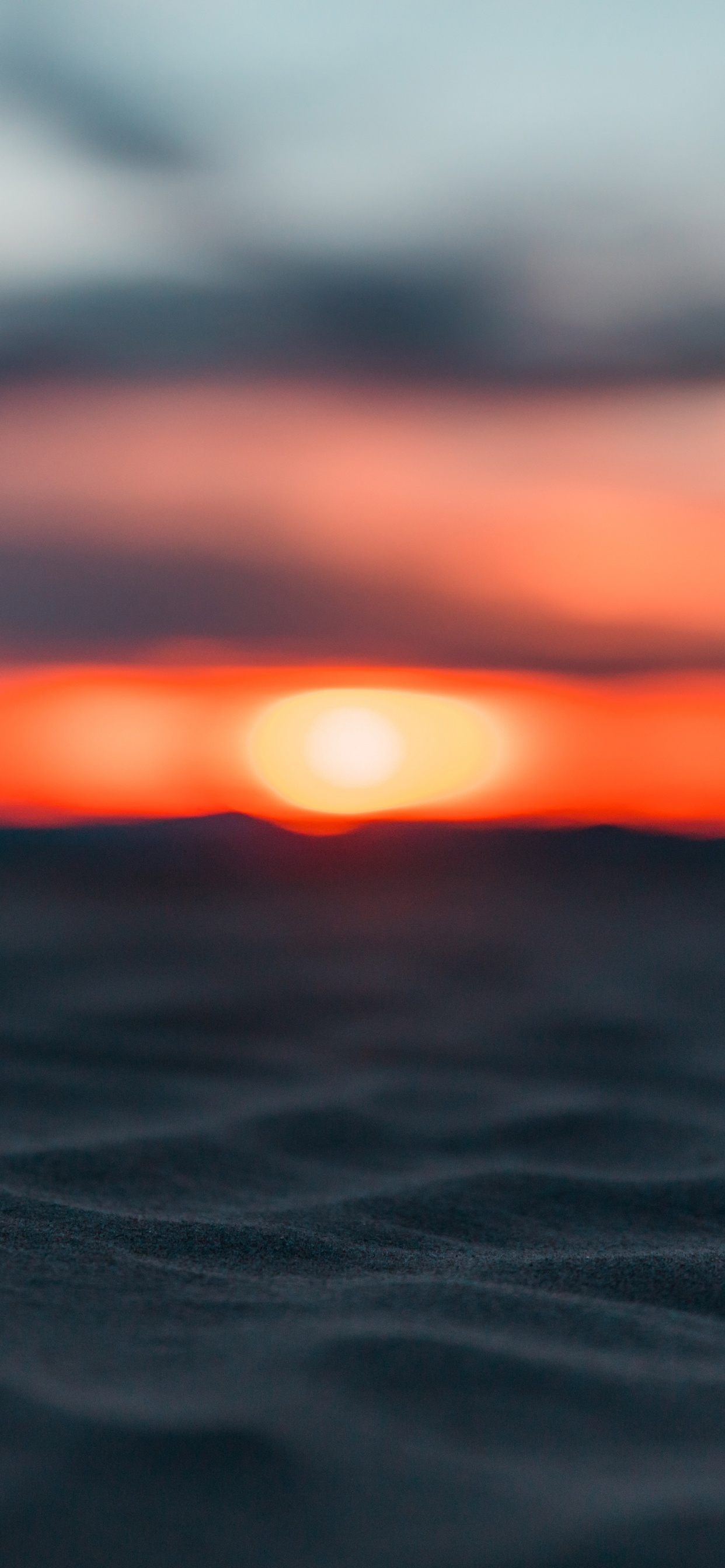 Обои закат, восход солнца, пустыня, горизонт, вода в разрешении 1242x2688