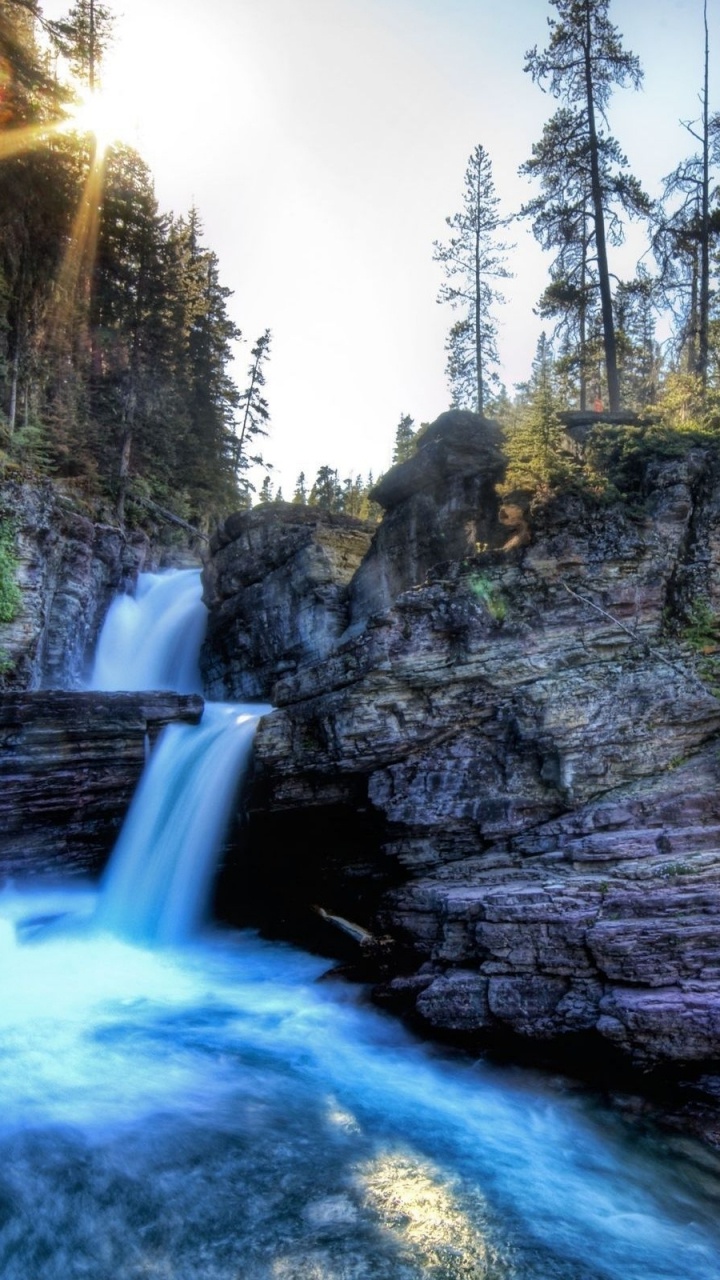 Обои Сент-Мэри-Фолс, Святой Марии Падает, водопад, природа, водоем в разрешении 720x1280