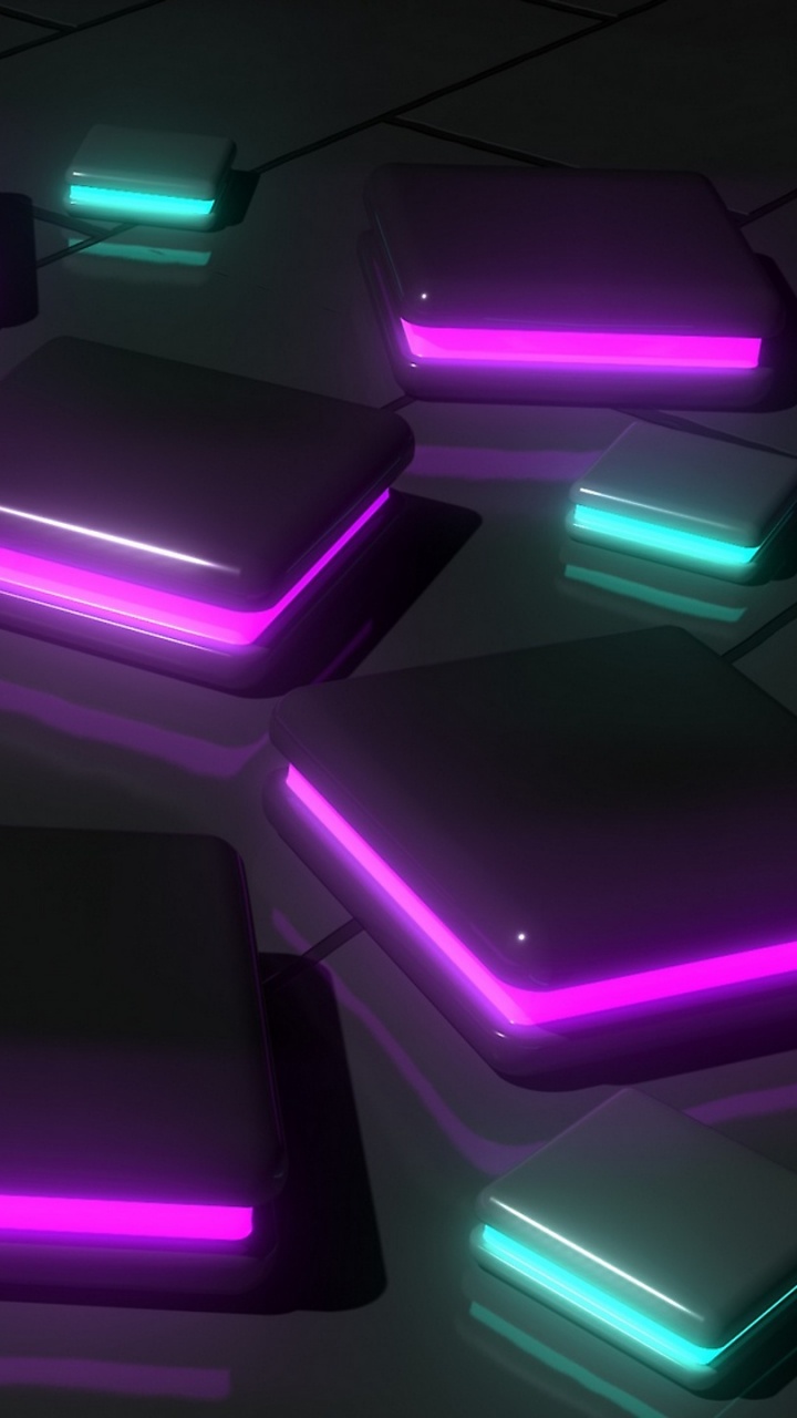 Обои пурпур, неон, свет, технологии, пурпурный цвет в разрешении 720x1280