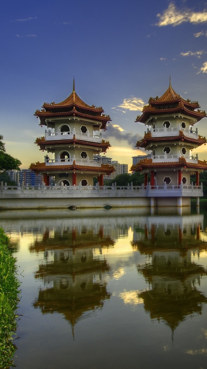 Обои китайский сад, Китай, отражение, природа, вода в разрешении 720x1280