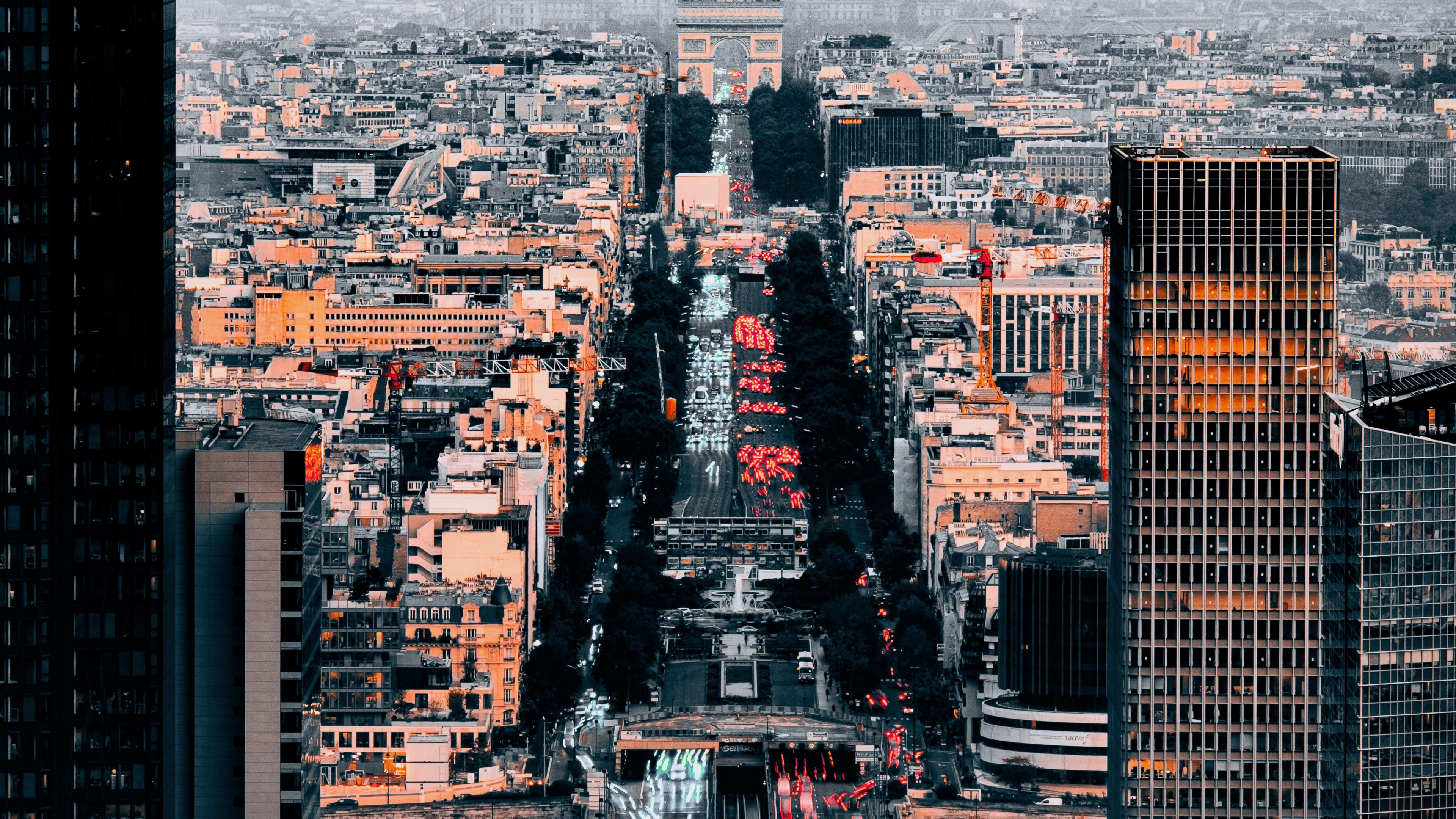 Обои небоскреб, населенный пункт, Большой Арки Дефанс, метрополия, городской район в разрешении 3840x2160