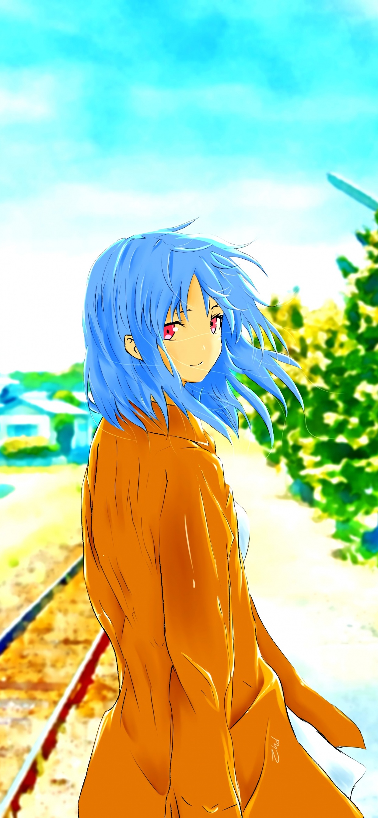 Обои акварельная живопись, аниме, рисование, Люди в природе, Студия Манга в разрешении 1242x2688